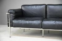 LC3 Style Black Leather & Chrome 3 Seater Sofa (8 of 22) LC3 Style Black Leather & Chrome 3 Seater Sofa (8 of 22)