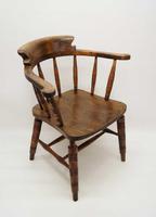 Early 20th Century Smokers Bow or Captains Chair, Ash / Beech - Large Seat, Wide Arms (15 of 15) Early 20th Century Smokers Bow or Captains Chair, Ash / Beech - Large Seat, Wide Arms (15 of 15)