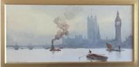 Alister MacDonald Pair of Watercolours ‘ St Pauls Cathedral & The Houses of Parliament from the River Thames’ (3 of 3) Alister MacDonald Pair of Watercolours ‘ St Pauls Cathedral & The Houses of Parliament from the River Thames’ (3 of 3)