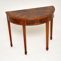 Antique Burr Walnut Demi Lune Console Table (6 of 8) Antique Burr Walnut Demi Lune Console Table (6 of 8)