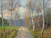 Beautiful Original Antique Vintage Autumn Birch tree Landscape Oil Painting (7 of 11) Beautiful Original Antique Vintage Autumn Birch tree Landscape Oil Painting (7 of 11)