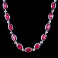 Art Deco Red Paste Riviere Necklace Silver c.1920 (7 of 8) Art Deco Red Paste Riviere Necklace Silver c.1920 (7 of 8)