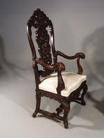 Remarkable Pair of Late 19th Century Walnut Throne Chairs (2 of 10) Remarkable Pair of Late 19th Century Walnut Throne Chairs (2 of 10)
