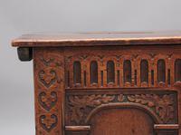 Early 18th Century Carved Oak Coffer with Three Panel Front (8 of 8) Early 18th Century Carved Oak Coffer with Three Panel Front (8 of 8)