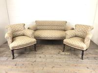 Victorian Three Piece Suite with Gold Floral Upholstery (18 of 26) Victorian Three Piece Suite with Gold Floral Upholstery (18 of 26)