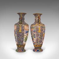 Pair Of Tall Antique Satsuma Vases, Japanese, Ceramic, Decorative, Moriage, 1900 (6 of 12) Pair Of Tall Antique Satsuma Vases, Japanese, Ceramic, Decorative, Moriage, 1900 (6 of 12)