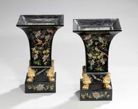 Pair of Mid 19th Century Tole Vases (6 of 6) Pair of Mid 19th Century Tole Vases (6 of 6)