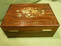 Beautifully Inlaid Rosewood Jewellery Box. Unusual Interior c.1865 (9 of 14) Beautifully Inlaid Rosewood Jewellery Box. Unusual Interior c.1865 (9 of 14)