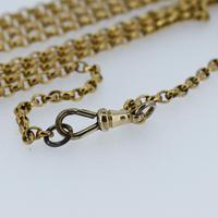 Antique Victorian Long 18ct Rolled Gold Guard Muff Chain Necklace 54" Length (6 of 7) Antique Victorian Long 18ct Rolled Gold Guard Muff Chain Necklace 54" Length (6 of 7)