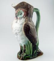 Attractive Novelty Majolica Pottery William Brownfield Owl Jug 2. C.1885 (6 of 8) Attractive Novelty Majolica Pottery William Brownfield Owl Jug 2. C.1885 (6 of 8)