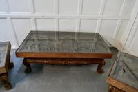 Indian Teak Coffee Table & Side Table Set Carved with Elephants (8 of 11) Indian Teak Coffee Table & Side Table Set Carved with Elephants (8 of 11)