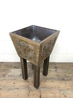 Carved Oak Plant Stand with Metal Liner (4 of 7) Carved Oak Plant Stand with Metal Liner (4 of 7)