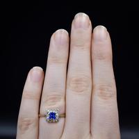 Art Deco Blue Spinel and Clear Spinel 9ct Gold Square Cluster Ring (7 of 9) Art Deco Blue Spinel and Clear Spinel 9ct Gold Square Cluster Ring (7 of 9)