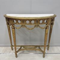 French Gilt Marble Top Console Table (1 of 7)