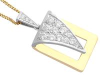 1.05ct Diamond & 18ct Gold Pendant - Vintage c.1960 (4 of 12) 1.05ct Diamond & 18ct Gold Pendant - Vintage c.1960 (4 of 12)