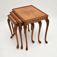 Queen Anne Style Burr Walnut Nest of Tables c.1930 (4 of 9) Queen Anne Style Burr Walnut Nest of Tables c.1930 (4 of 9)