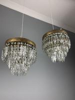 Pair of French 1930s Flush Ceiling Crystal & Brass Ceiling Lights, Rewired (8 of 9) Pair of French 1930s Flush Ceiling Crystal & Brass Ceiling Lights, Rewired (8 of 9)