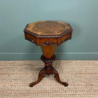 Fine Quality Victorian Figured Walnut Antique Work Box (3 of 9) Fine Quality Victorian Figured Walnut Antique Work Box (3 of 9)