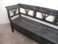 A Funkily Painted Black & Grey Antique/Old Pine Kitchen/Hall Box Settle / Bench (10 of 10) A Funkily Painted Black & Grey Antique/Old Pine Kitchen/Hall Box Settle / Bench (10 of 10)