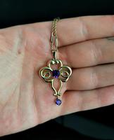 Antique Edwardian Lavalier Pendant, 9ct Gold and Amethyst (10 of 10) Antique Edwardian Lavalier Pendant, 9ct Gold and Amethyst (10 of 10)