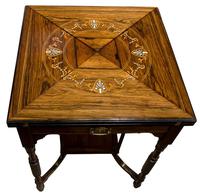 A Late Victorian Inlaid Rosewood Envelope Card Table (6 of 9) A Late Victorian Inlaid Rosewood Envelope Card Table (6 of 9)