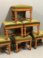 Set of 6 satinwood modular stools in vintage velvet (4 of 8) Set of 6 satinwood modular stools in vintage velvet (4 of 8)