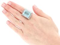20.50 ct Aquamarine and 2.15 ct Diamond, Platinum Dress Ring - Vintage Circa 1950 (7 of 9) 20.50 ct Aquamarine and 2.15 ct Diamond, Platinum Dress Ring - Vintage Circa 1950 (7 of 9)