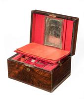 Mid 19th Century Rosewood Vanity Case Inlaid with Brass Edging (4 of 8) Mid 19th Century Rosewood Vanity Case Inlaid with Brass Edging (4 of 8)