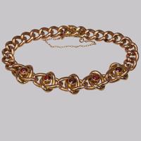 Victorian Garnet Knot & Curb Link 9ct Gold Bracelet with Antique Box c 1890 (6 of 11) Victorian Garnet Knot & Curb Link 9ct Gold Bracelet with Antique Box c 1890 (6 of 11)
