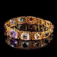 Art Deco Gemstone Bracelet Silver 18ct Gold Gilt c.1920 (2 of 8) Art Deco Gemstone Bracelet Silver 18ct Gold Gilt c.1920 (2 of 8)