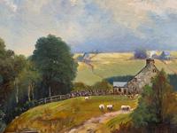 'Sheep In The Yorkshire Dales' - Original 1943 Vintage Landscape Oil Painting (8 of 12) 'Sheep In The Yorkshire Dales' - Original 1943 Vintage Landscape Oil Painting (8 of 12)