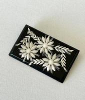 French Reverse Carved Lucite Vintage Brooch