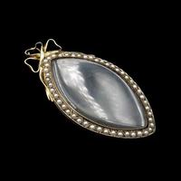 Antique Georgian Pearl Large Navette Silver Gilt Gold Locket Pendant (7 of 11) Antique Georgian Pearl Large Navette Silver Gilt Gold Locket Pendant (7 of 11)