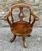 Antique Oak Swivel Desk Chair
