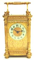 Fine Antique French 8-day Fleur De Lis Decorated Panel 8-day Carriage Clock Timepiece c.1890 (2 of 10) Fine Antique French 8-day Fleur De Lis Decorated Panel 8-day Carriage Clock Timepiece c.1890 (2 of 10)