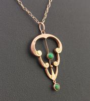 Antique Art Nouveau Turquoise Lavalier Pendant, 9ct Rose Gold, Necklace (7 of 10) Antique Art Nouveau Turquoise Lavalier Pendant, 9ct Rose Gold, Necklace (7 of 10)