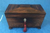 William IV Rosewood Twin Lidded Tea Caddy William IV Rosewood Twin Lidded Tea Caddy