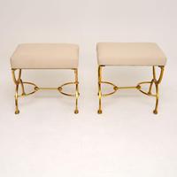 Pair of 1970’s Vintage Brass Stools (2 of 9) Pair of 1970’s Vintage Brass Stools (2 of 9)
