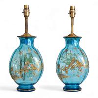 Bespoke Saint-Louis Bleu Crystal Lamps - Historic French Lighting - circa 1940 (1 of 13)