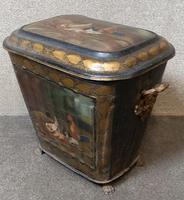 19th Century Toleware Coal Bin (3 of 10) 19th Century Toleware Coal Bin (3 of 10)