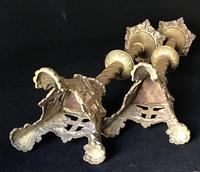 Pair of Tall Victorian Gilt Cast Metal Pricket Candlesticks (6 of 6) Pair of Tall Victorian Gilt Cast Metal Pricket Candlesticks (6 of 6)