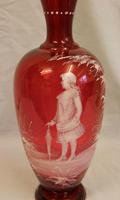 Antique Large Mary Gregory Ruby Cranberry Vase (3 of 6) Antique Large Mary Gregory Ruby Cranberry Vase (3 of 6)
