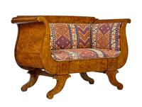 Small 19th Century Swedish Empire Birch Sofa