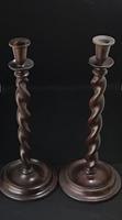 Pair of Tall Mid Victorian Mahogany Barley Twist Candlesticks (5 of 5) Pair of Tall Mid Victorian Mahogany Barley Twist Candlesticks (5 of 5)