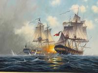 Seascape Oil Painting Naval Frigate Ships Napoleonic War Sea "Battle Trafalgar" (3 of 25) Seascape Oil Painting Naval Frigate Ships Napoleonic War Sea "Battle Trafalgar" (3 of 25)