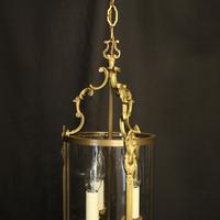 French Gilded Convex Triple Light Antique Hall Lantern (5 of 10) French Gilded Convex Triple Light Antique Hall Lantern (5 of 10)