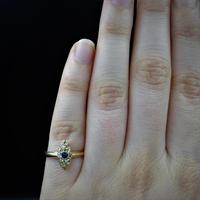 Antique Blue Sapphire & Rose Cut Diamond Marquise Navette 18ct Gold Ring (9 of 9) Antique Blue Sapphire & Rose Cut Diamond Marquise Navette 18ct Gold Ring (9 of 9)