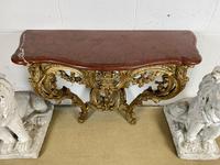 Giltwood Console Table with Red Marble Top (3 of 5) Giltwood Console Table with Red Marble Top (3 of 5)