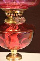 Antique Victorian Cranberry Oil Lamp (5 of 11) Antique Victorian Cranberry Oil Lamp (5 of 11)
