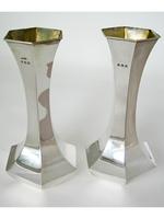 Pair of Antique Hexagonal Silver Vases (4 of 5) Pair of Antique Hexagonal Silver Vases (4 of 5)